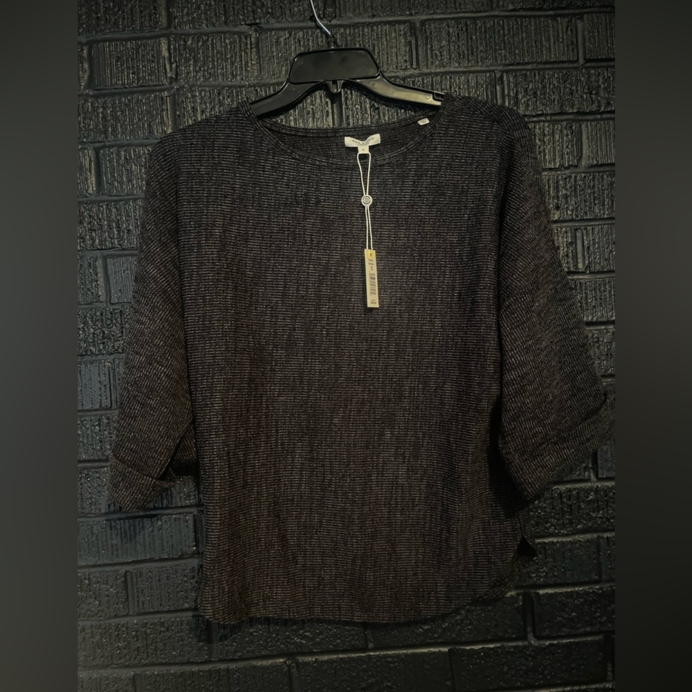 Max Studio Charcoal Textured Knit Top